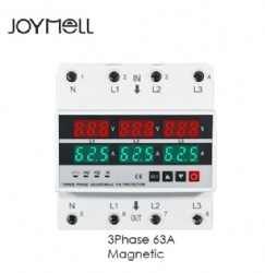 Adjustable Current Voltage protector 3Phase 1-63A